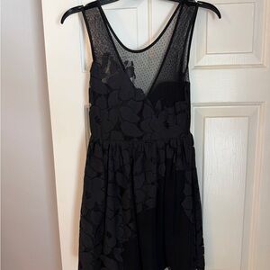 BCBGeneration Black Mesh Floral Dress